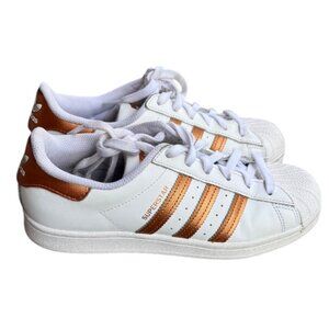 Adidas Superstar Women's Size US 7 white  & Gold Classic Sneakers